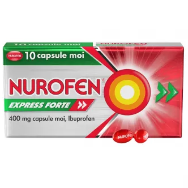 Poza produs Nurofen Express Forte 400 mg, Reckitt Benckiser | 10 capsule moi