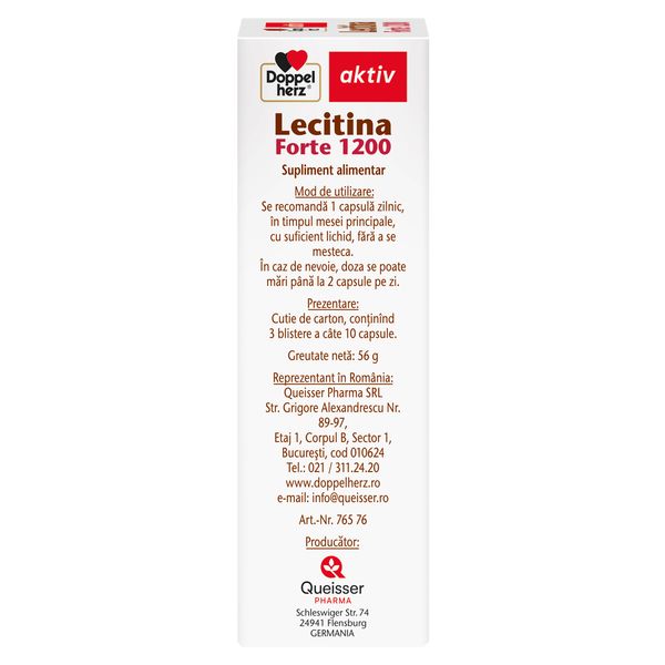 Lecitina Forte 1200 mg, Doppelherz Aktiv | 30 capsule — poza produs 3/4