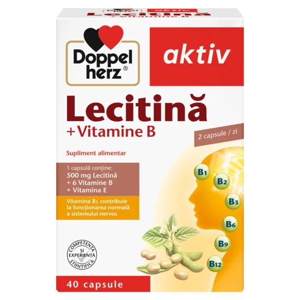 Poza produs Lecitina + Vitamina B si E, Doppelherz Aktiv | 40 capsule