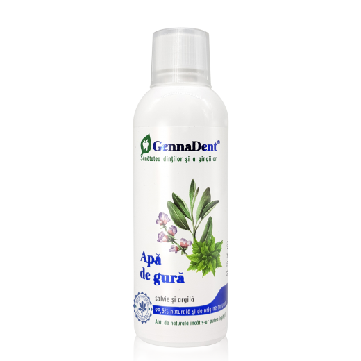 Poza produs Apa de gura cu salvie si argila GennaDent, Vivanatura | 500 ml
