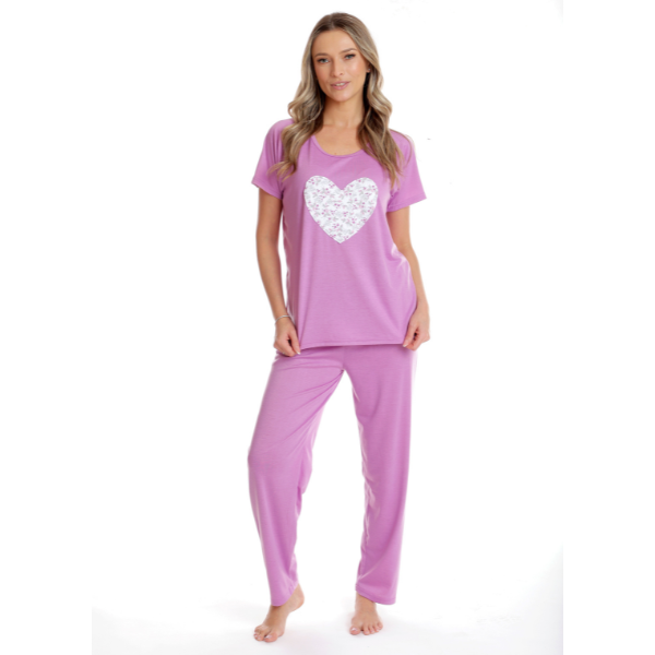 Pijama dama AP2527 lila heart, Andana | marimea M — poza produs 2/3
