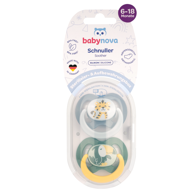 Poza produs Suzete ortodontice din silicon, 6-18 luni, 20005, Baby Nova | 2 bucati