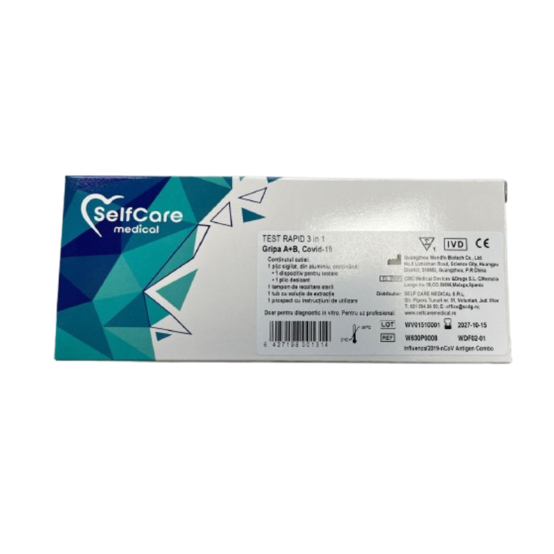 Poza produs Test rapid 3 in 1 Gripa A+B si COVID-19, Self Care