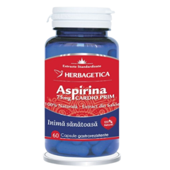Aspirina naturala Cardio Prim, Herbagetica | 60 capsule