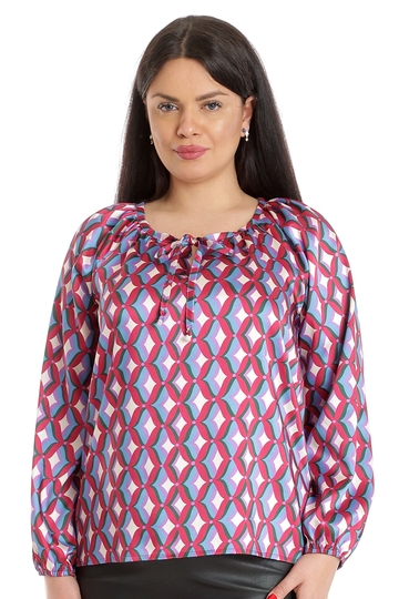 Poza produs Bluza ie dama DP23BL42 rosu/albastru stilizat, Dress to Impress | marimea 40/42