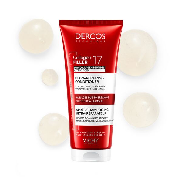 Poza produs Balsam ultra-reparator cu peptide Pro-Colagen si acid citric Dercos Collagen 17 Filler, Vichy | 200 ml