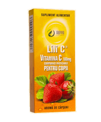 Vitamina C  100 mg pentru copii cu aroma de capsuni, Lili C,  Adya Green Pharma | 30 comprimate