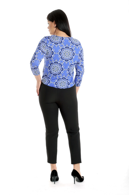 Poza produs Bluza colturi CP23015 albastru & imprimeu arabesc, Cesy | marimea S