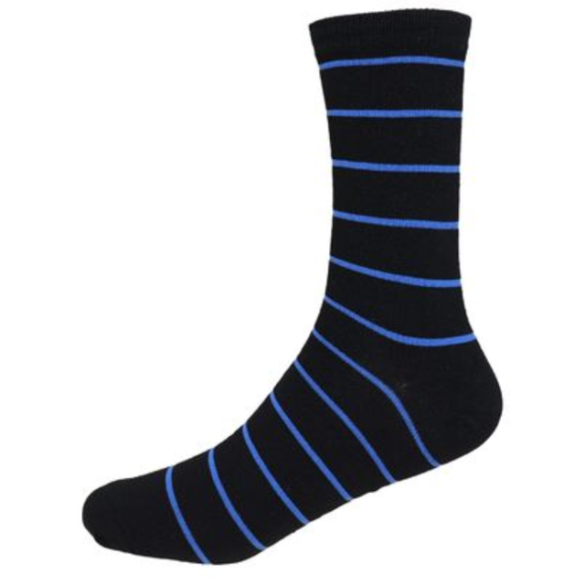 Poza produs Sosete barbati premium 320103 Negru dungi albastre 41-43, Calzemoda