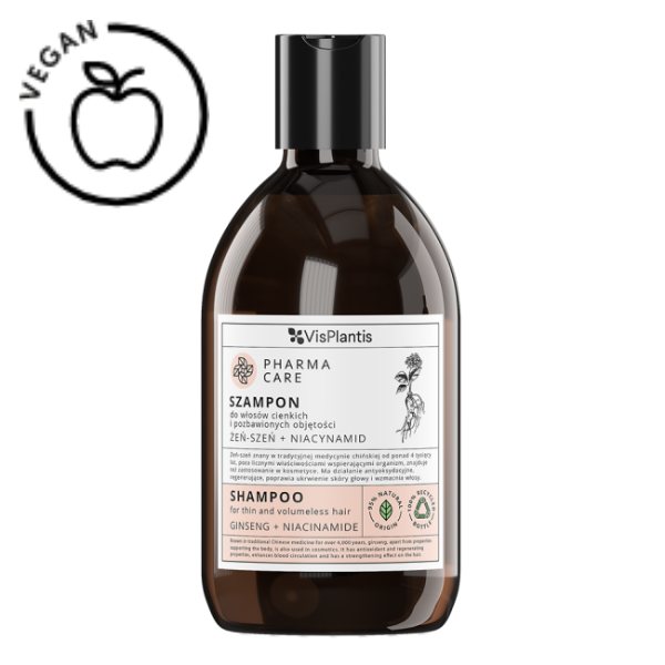 Poza produs Sampon Pharma Care pentru par subtire fara volum cu Ginseng si Niacinamide, Green Pharmacy | 500 ml