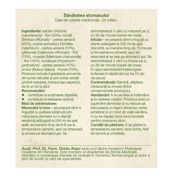 Poza produs Ceai Sanatatea Stomacului, Dacia Plant | 50 g