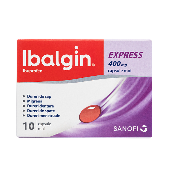 Poza produs Ibalgin Express 400 mg, Opella Healthcare | 10 capsule moi