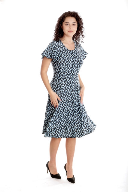 Poza produs Rochie clini CV24033 SIZE negru/albastru/alb, Cesy | marimea XXXL
