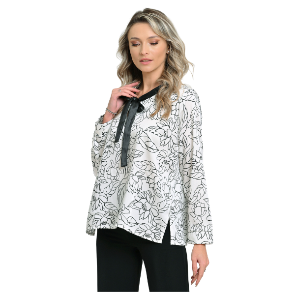 Poza produs Bluza funda dama ERP24V255 alb/negru floral, Eranthe | marimea M