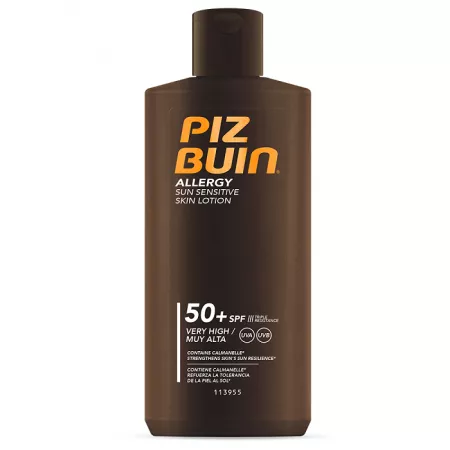 Poza produs Lotiune protectie solara pentru piele sensibila SPF50+ Allergy, Piz Buin | 200 ml