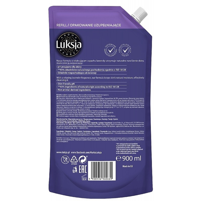 Poza produs Rezerva sapun lichid AROMA SENSES DEEPLY RELAXING Lavanda XXL, Luksja | 900 ML