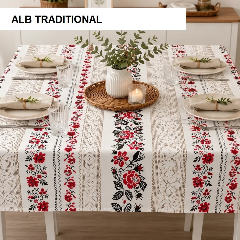 Fata de masa teflonata antimurdarire alb traditional 180x240 cm, Ralex | 1 buc