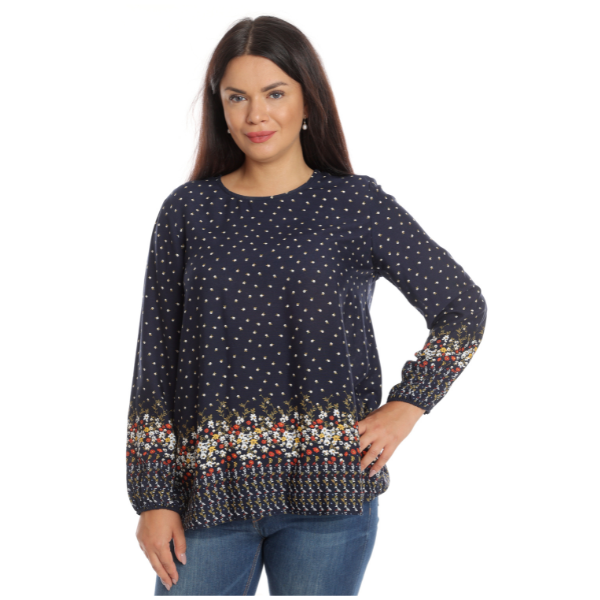 Poza produs Bluza dama ERT22V203 bleumarin/microfloral, Eranthe | marimea M