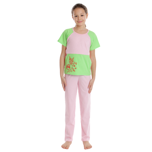 Pijama copii (fete) AP2520 roz/vernil, Andana | marimea 36 (9/10 ani)