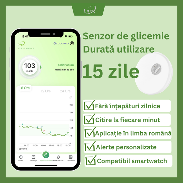 Poza produs Senzor de monitorizare continua a glicemiei (CGM), LinX  | 15 zile