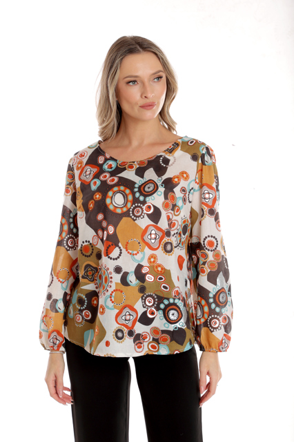 Poza produs Bluza dama CP25025 multicolor stilizat, Cesy | marimea XL