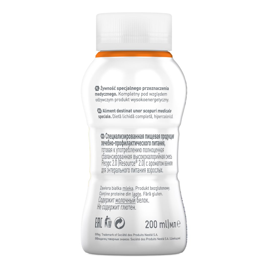 Poza produs Resource 2.0 aroma vanilie, Nestle | 4 x 200 ml