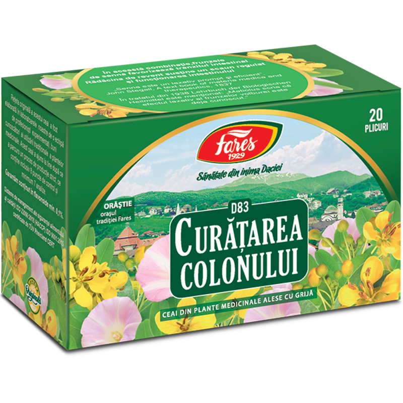 Poza produs Curatarea colonului, D83, ceai la plic, Fares | 20 plicuri