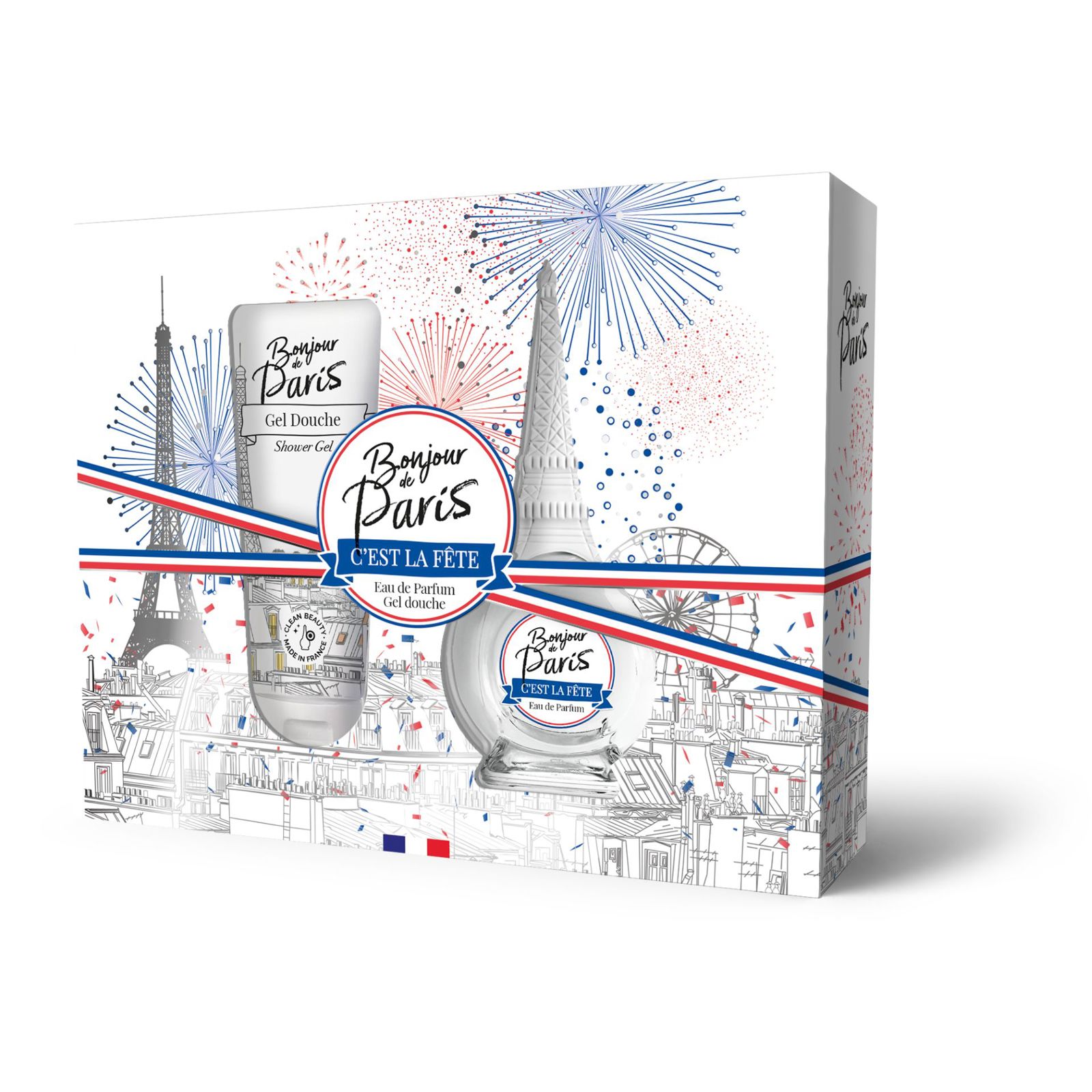 Poza produs SET CADOU PARFUM BONJOUR DE PARIS C'EST LA FETE WOMEN + GEL DE DUS 250ML