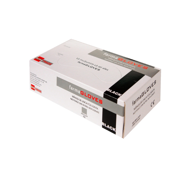 Poza produs Manusi de examinare nepudrate din nitril L, Farma Trade | 100 bucati