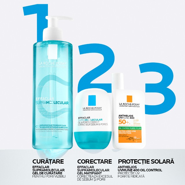Gel-crema matifiant pentru exces de sebum si pori vizibili Effaclar Supramolecular, La Roche-Posay | 40 ml — poza produs 12/13