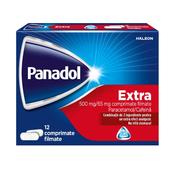 Poza produs Panadol Extra, 500 mg/65 mg, Haleon | 12 comprimate filmate