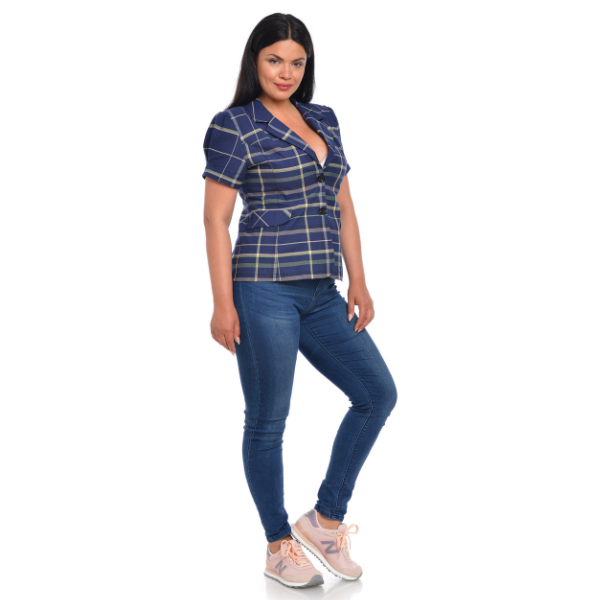 Poza produs Sacou dama DV22S40 bleumarin/carouri, Dress to Impress | marimea 36