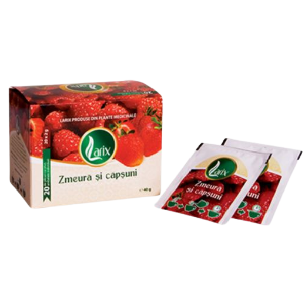 Poza produs Ceai Zmeura si Capsuni, Larix | 20 plicuri cu supraplic