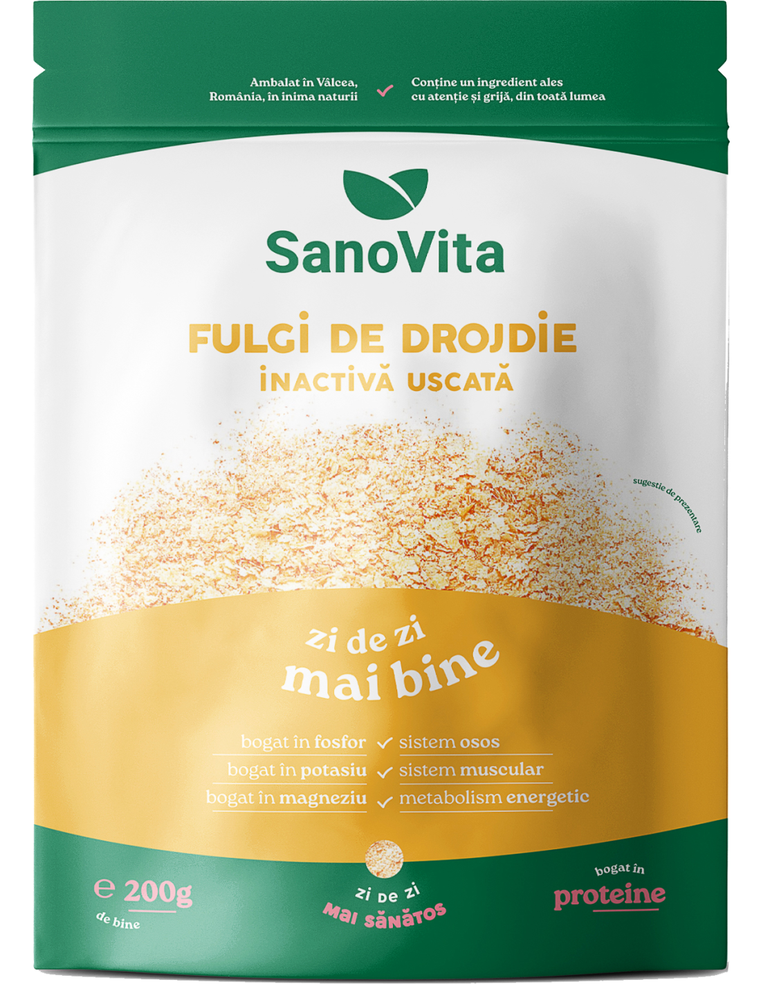 Poza produs Fulgi de drojdie uscata inactiva, SanoVita | 200 g