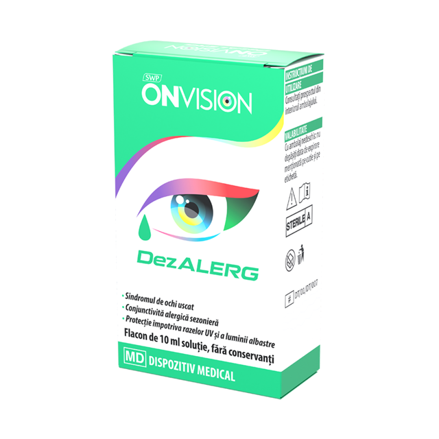 Poza produs Onvision Dezalerg solutie oftalmica pentru ochi uscati, Sun Wave Pharma | 10 ml