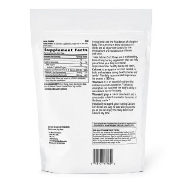 Poza produs Calciu caramele cu aroma caramel Calcium Soft Chews 600 mg, GNC | 60 caramele