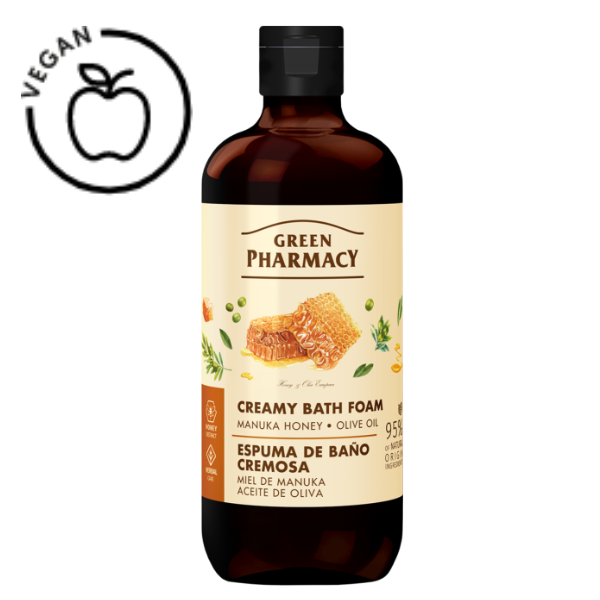 Poza produs Spuma de baie Miere de Manuka si Ulei de Masline, Green Pharmacy | 500 ml