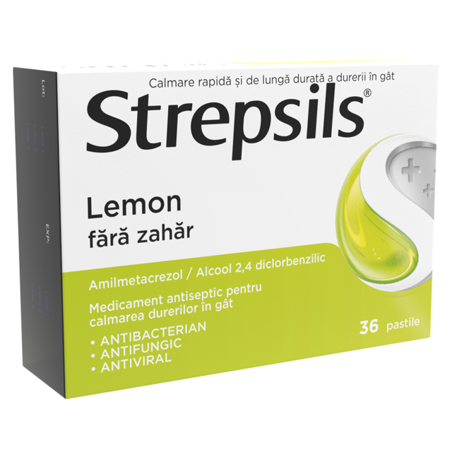 Poza produs STREPSILS LEMON FARA ZAHAR X 36