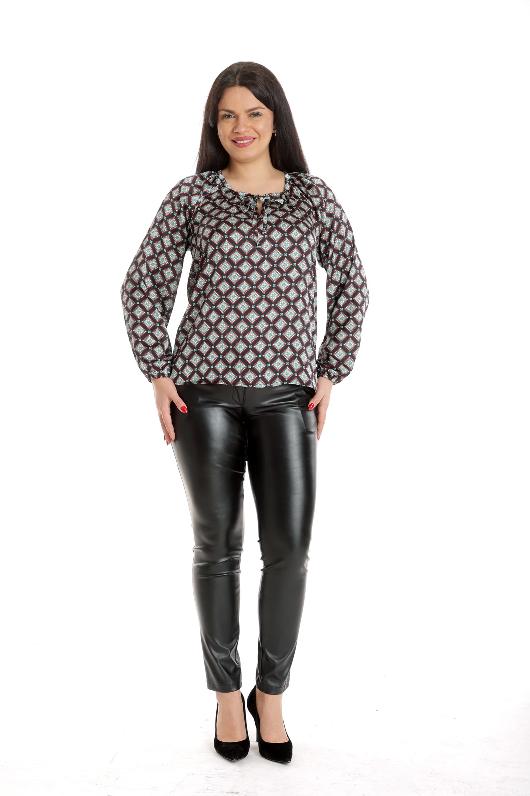 Poza produs Bluza ie dama DP23BL43 negru/crem/turcoaz, Dress to Impress | marimea 40/42