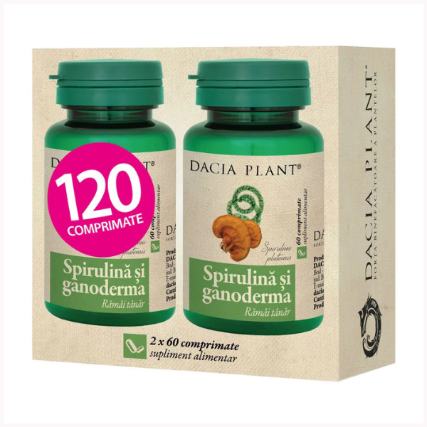 Poza produs Spirulina si Ganoderma, Dacia Plant | 120 comprimate