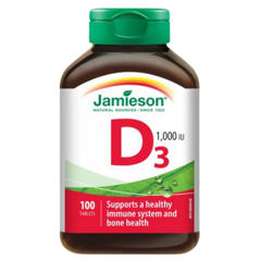Vitamina D3 1000UI, Jamieson | 100 tablete