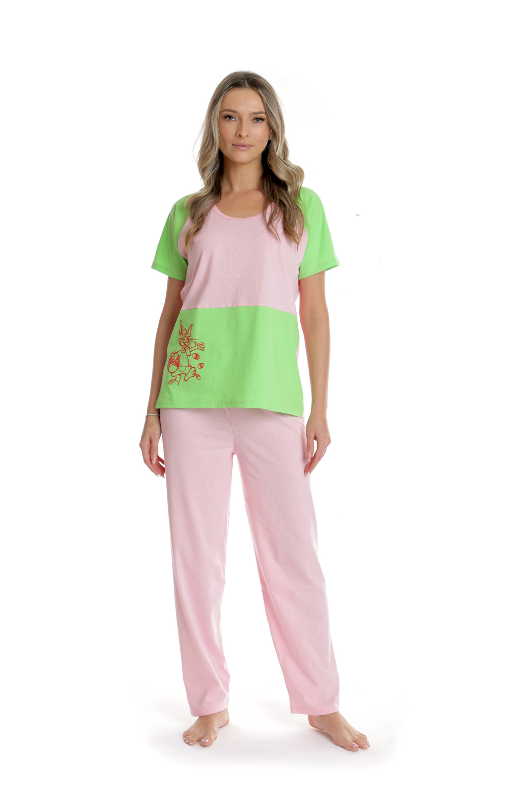 Pijama dama AP2519 roz/vernil, Andana | marimea S — poza produs 2/3