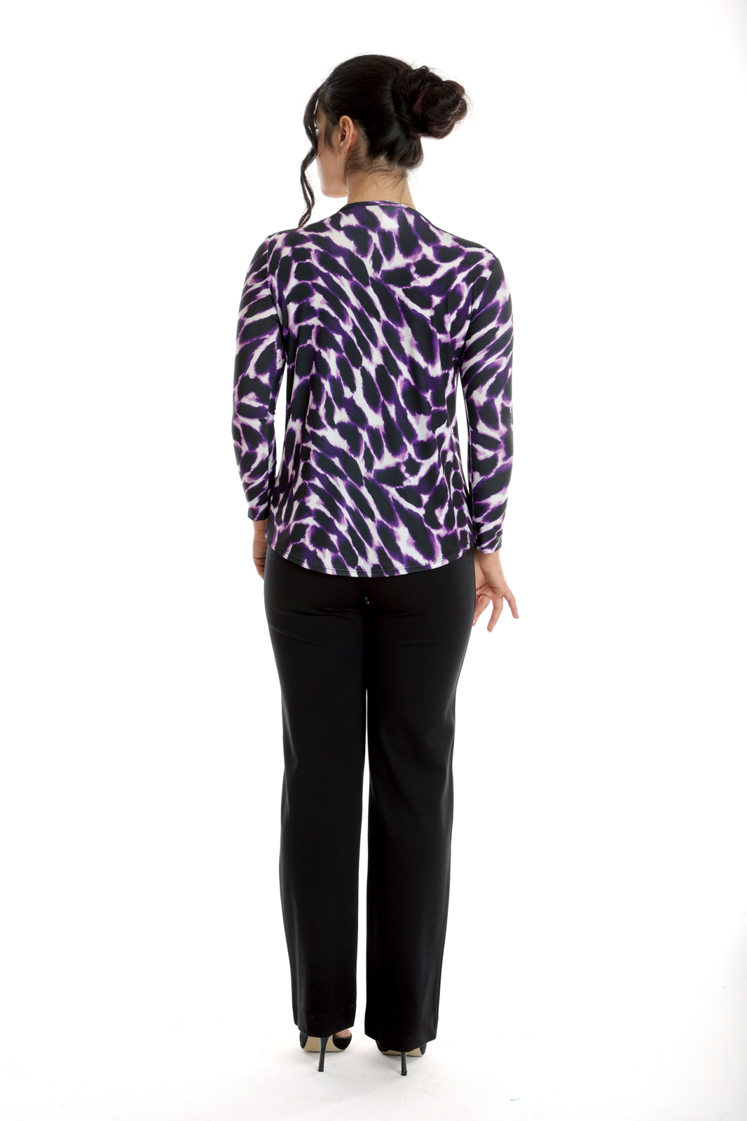 Poza produs Bluza dama CP24014 SIZE mov indigo & alb, Cesy | marimea XXL