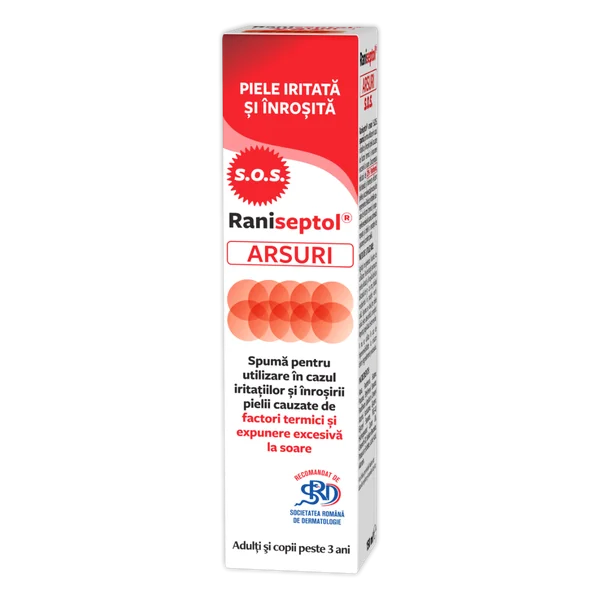 Poza produs Raniseptol arsuri S.O.S – Spuma cu 20% Pantenol, Zdrovit | 150 ml