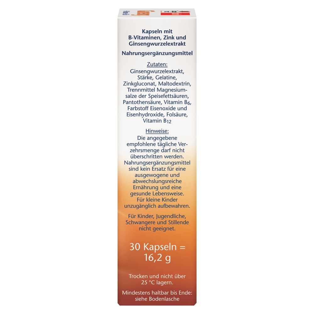 Poza produs Ginseng + Vitamina B + Zinc, Doppelherz | 30 capsule