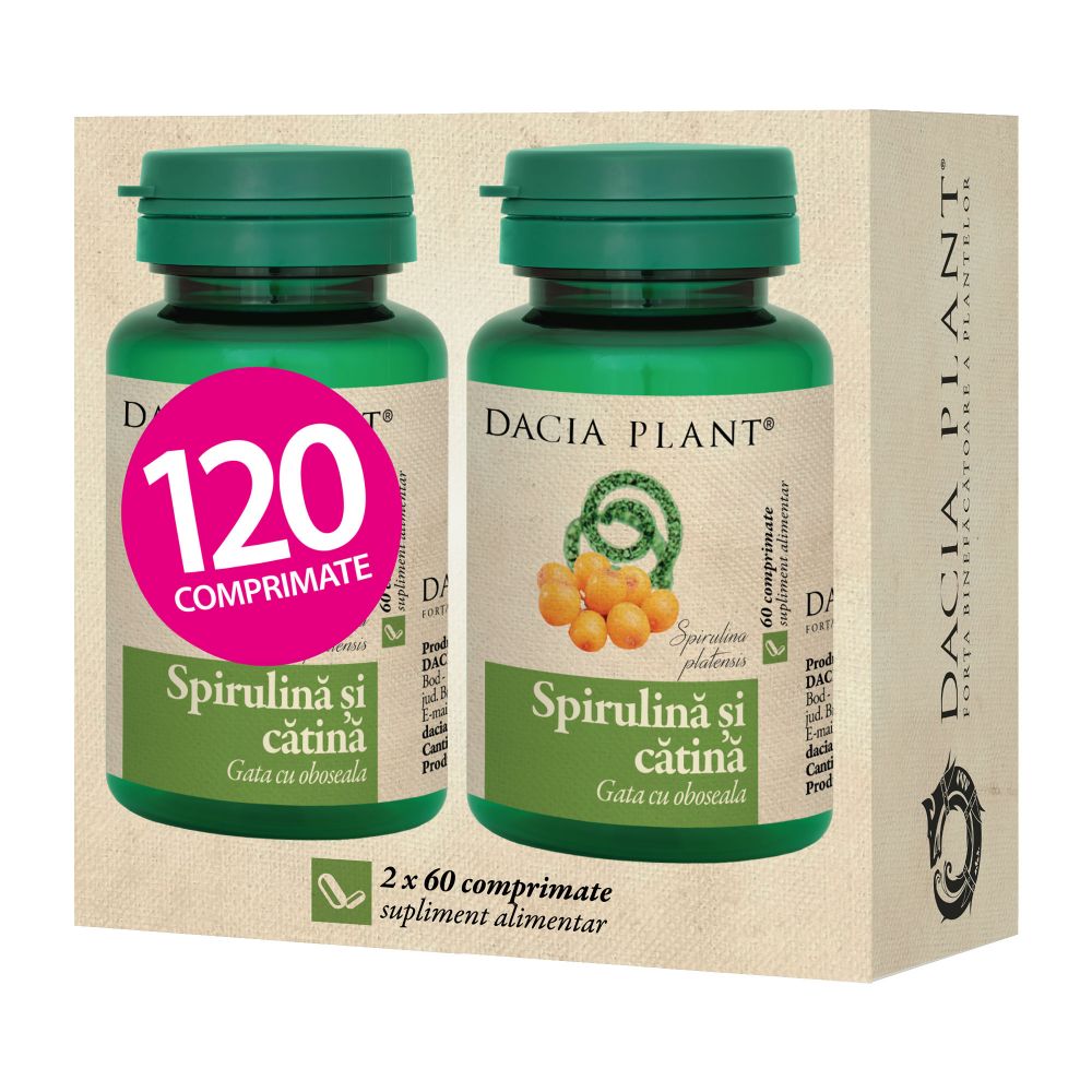 Poza produs Spirulina si Catina, Dacia Plant | 120 comprimate