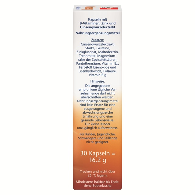 Poza produs Ginseng + Vitamina B + Zinc, Doppelherz | 30 capsule