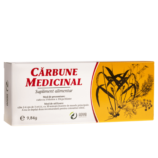 Poza produs Carbune medicinal, Adya Green Pharma | 30 capsule