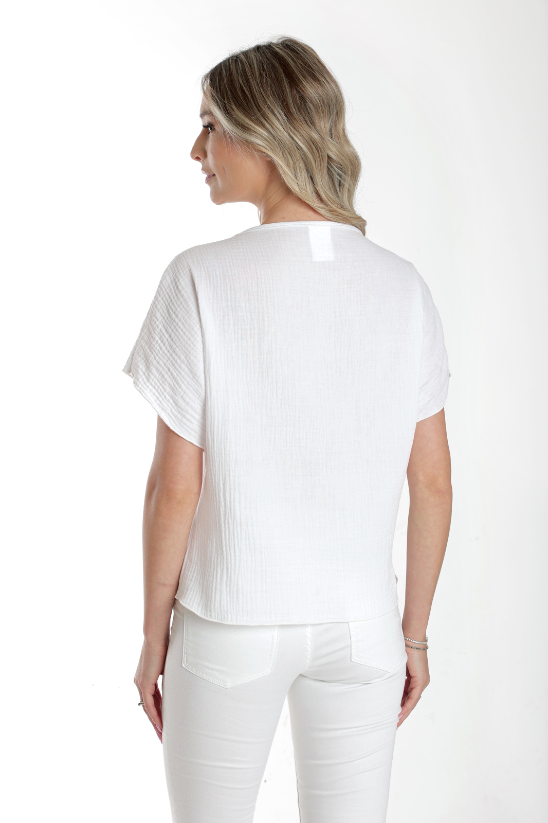 Poza produs Bluza dantela brodata CV24058 alb, Cesy | marimea XL