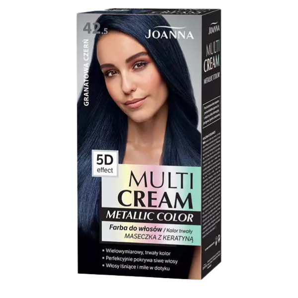 Poza produs Vopsea de par 42.5 Negru albastrui Metallic Color, Joanna | 125 g